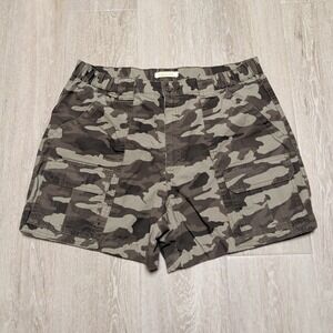 Savane Womens 34 Camo Cargo Shorts Green Brown Camouflage 5" Military Utility